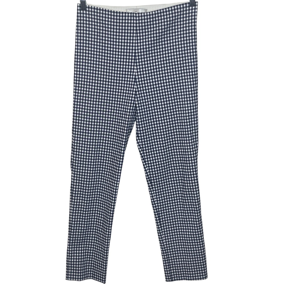 Sara Campbell Navy White Gingham Check Pull On Ankle‎ Pants Slim Tapered Medium
